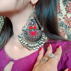 Tribal Dangle Earrings, Massive Earrings, Ethnic Kuchi Earrings, Boho Earrings